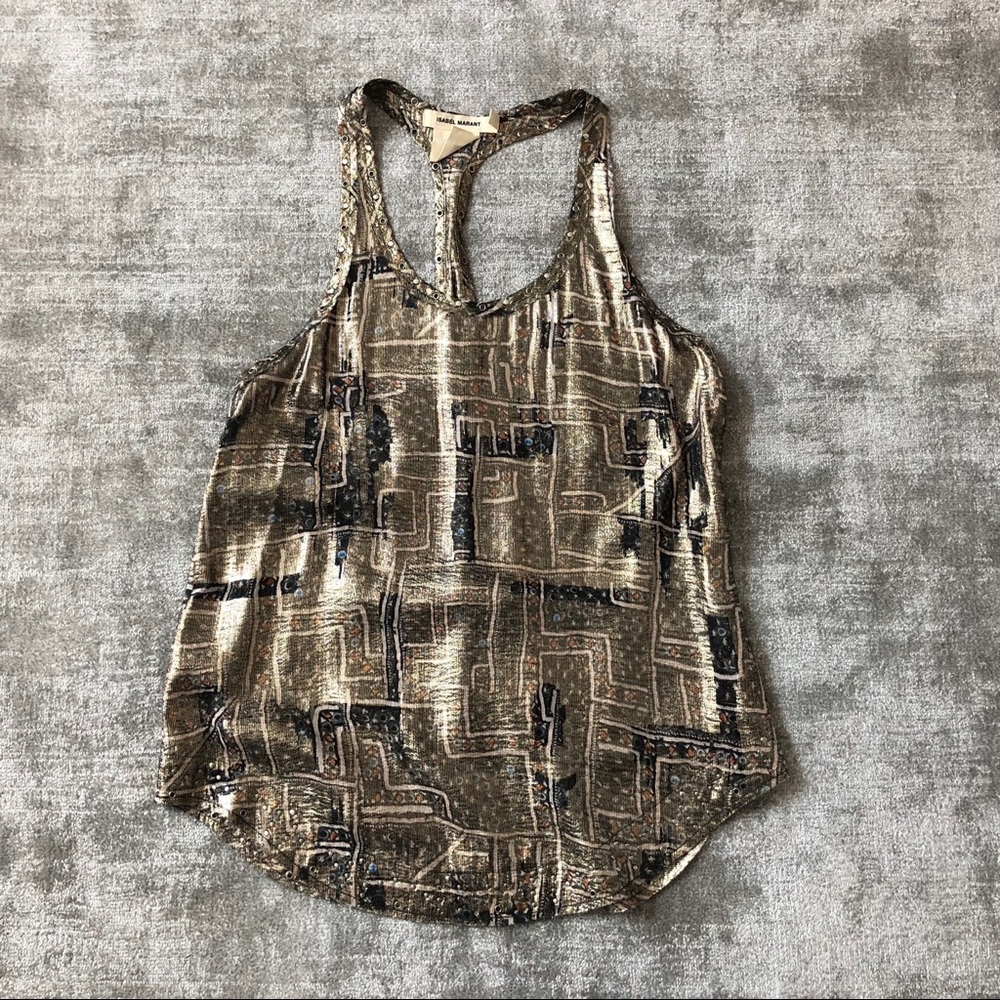 Isabel Marant for H&M gold racer back tank